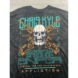 Affliction Shirt Mens 4XL Gray Chris Kyle American Sniper Skull Warrior Spirit